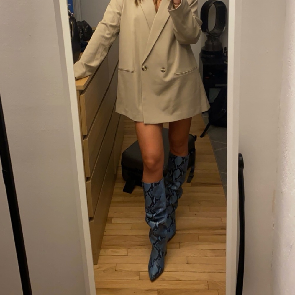 Paris Texas Blue Snakeskin Boots